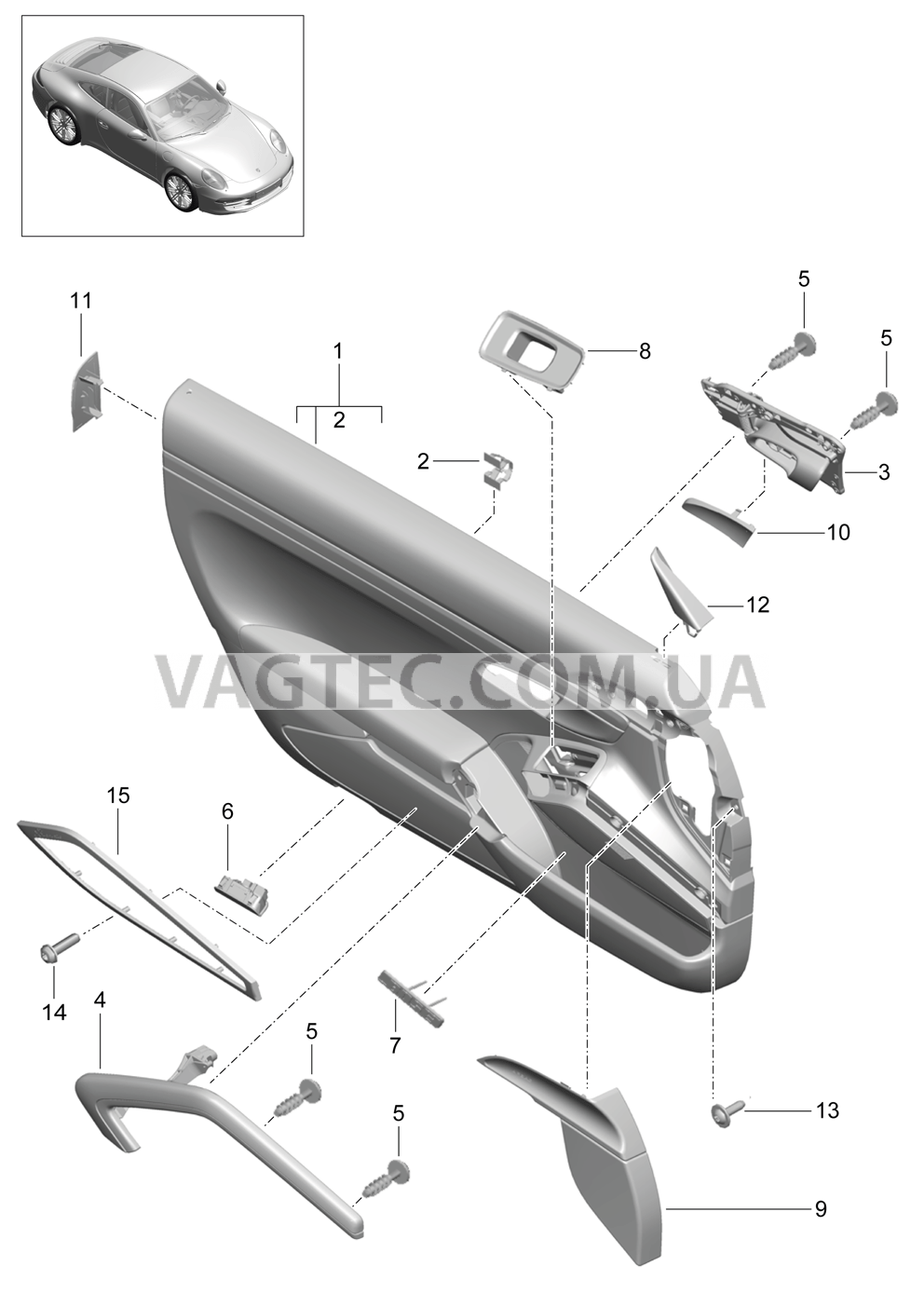 808-040 Обшивка двери, Детали
						
						-I788/IXWB для PORSCHE 911.Carrera 2012-2016USA