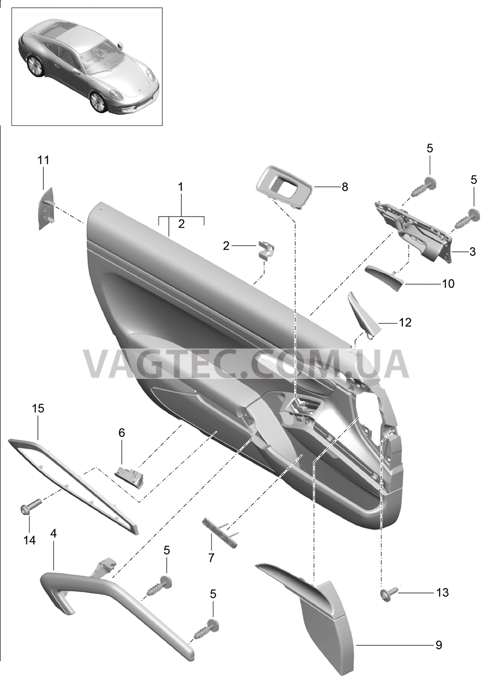 808-050 Обшивка двери, Детали
						
						-I788/IXWD для PORSCHE 911.Carrera 2012-2016USA