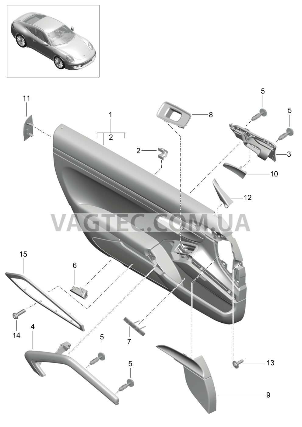 808-055 Обшивка двери, Детали
						
						IXWD/788 для PORSCHE 911.Carrera 2012-2016