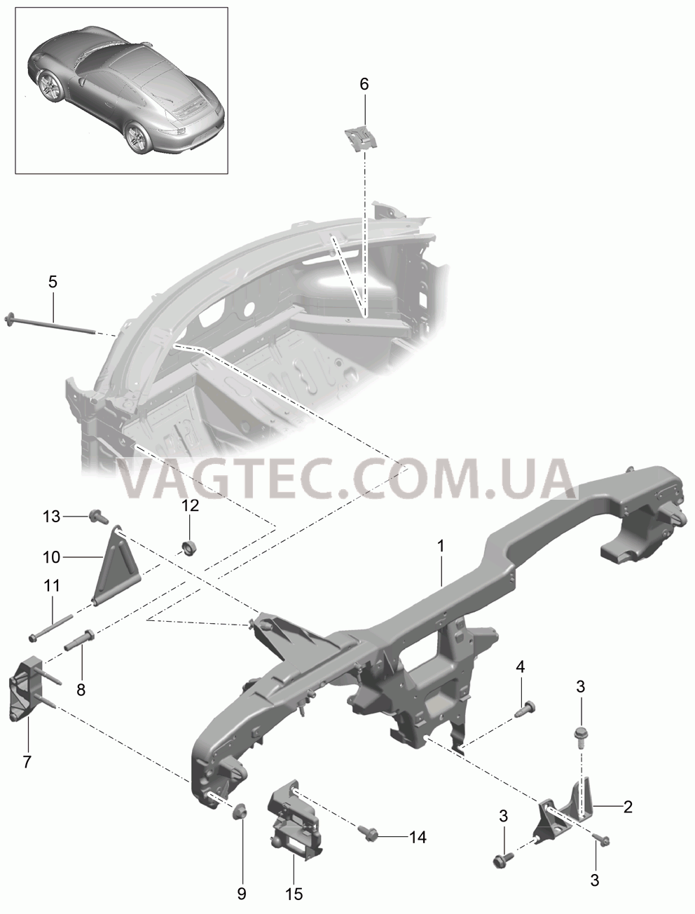 809-015 Несущий элемент, Панель приборов для PORSCHE 911.Carrera 2012-2016USA