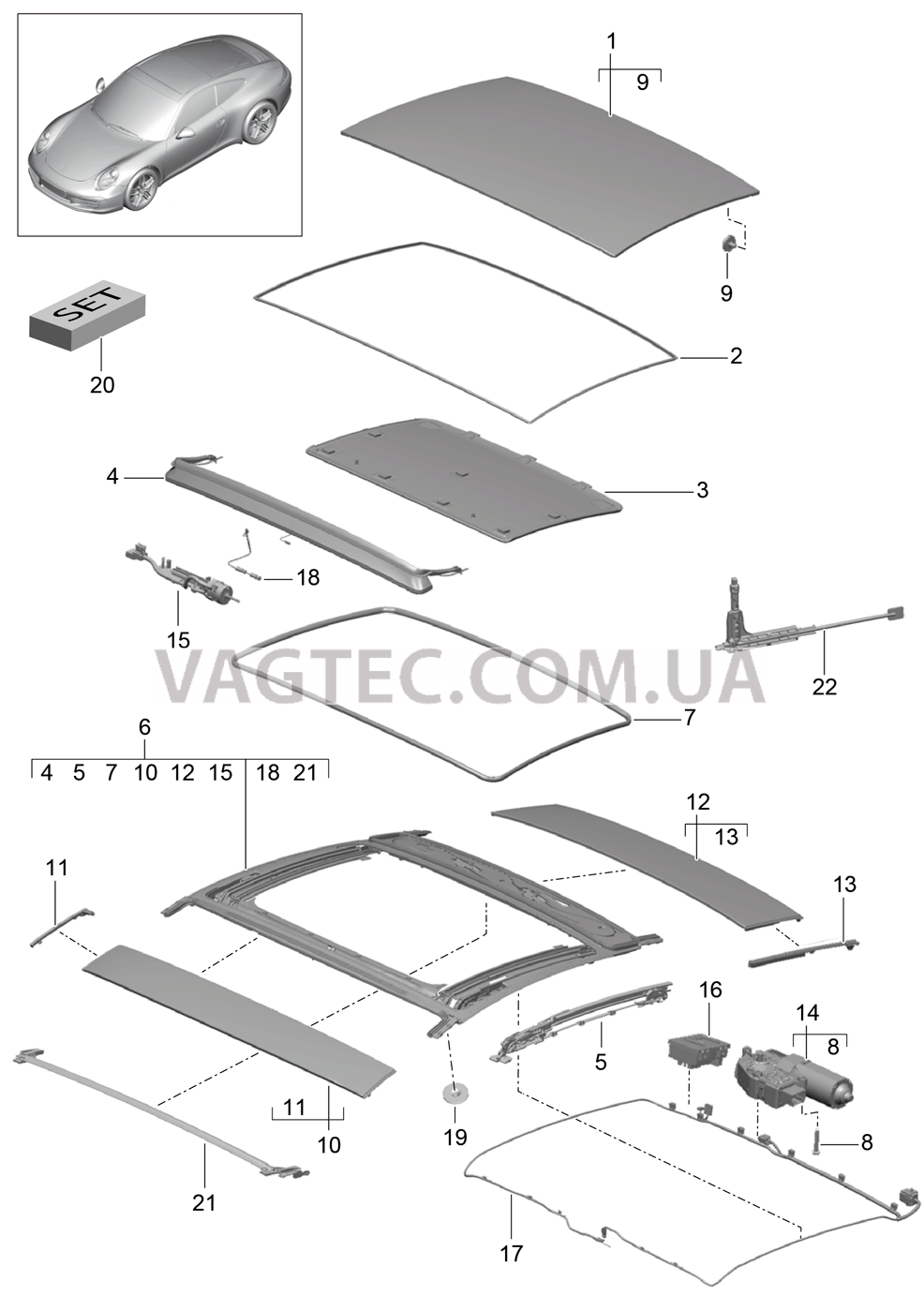 811-000 Сдвижн.крыша
						
						I651 для PORSCHE 911.Carrera 2012-2016