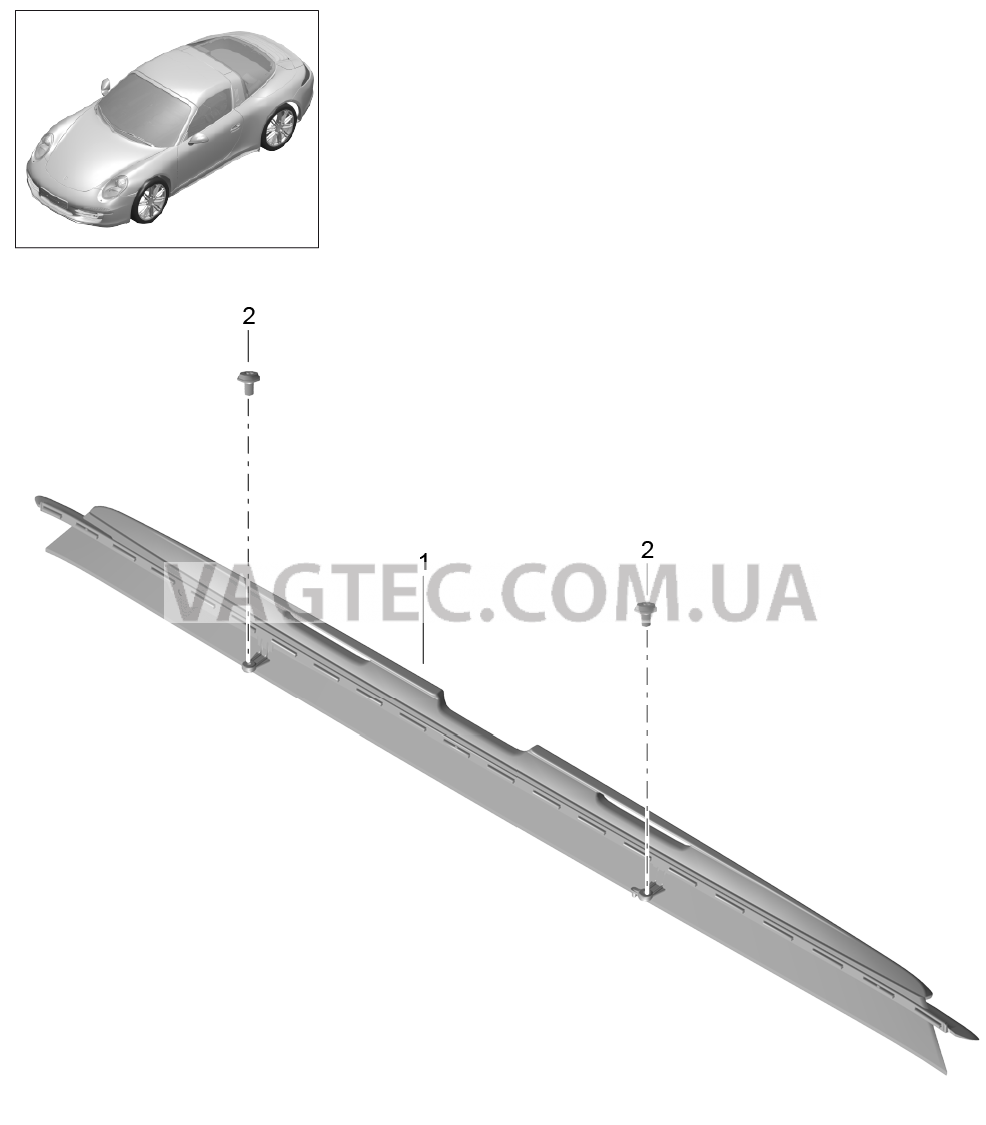 811-010 Воздушн.дефлектор
						
						TARGA для PORSCHE 911.Carrera 2012-2016USA