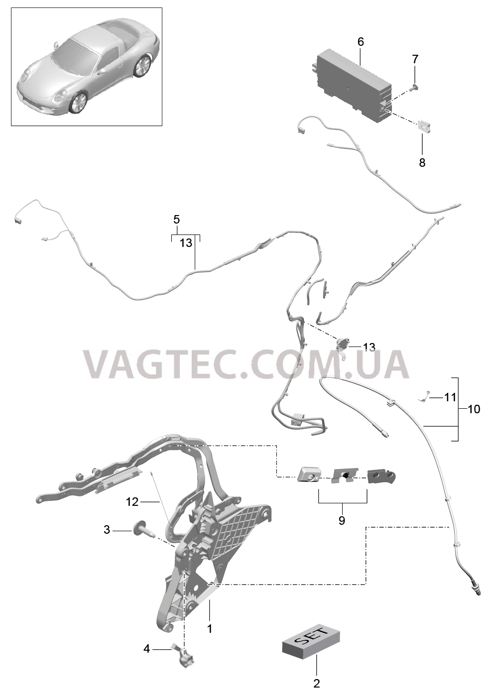 811-027 Каркас складного верха, Отдельные детали, боковой, и, Электродетали
						
						TARGA для PORSCHE 911.Carrera 2012-2016