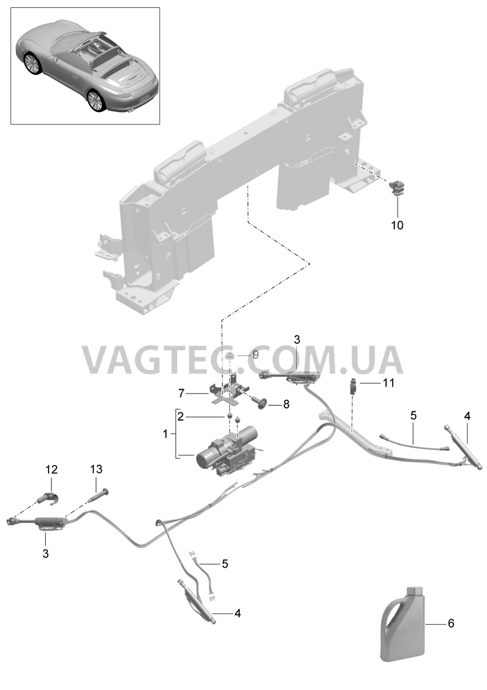 811-055 Складной верх, Привод
						
						CABRIO для PORSCHE 911.Carrera 2012-2016