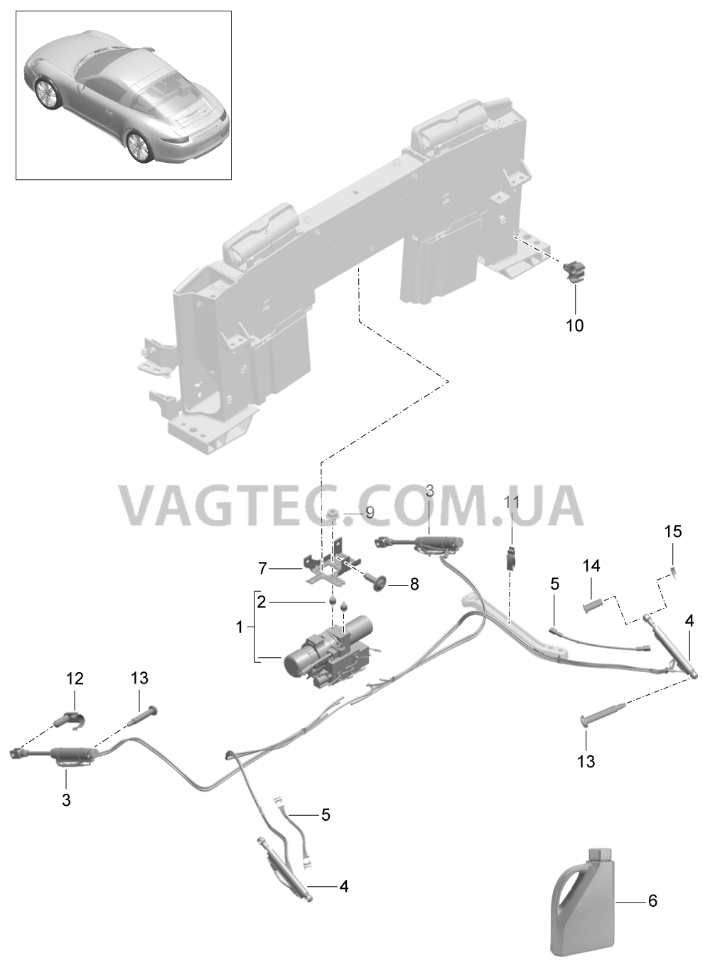 811-057 Складной верх, Привод
						
						TARGA для PORSCHE 911.Carrera 2012-2016