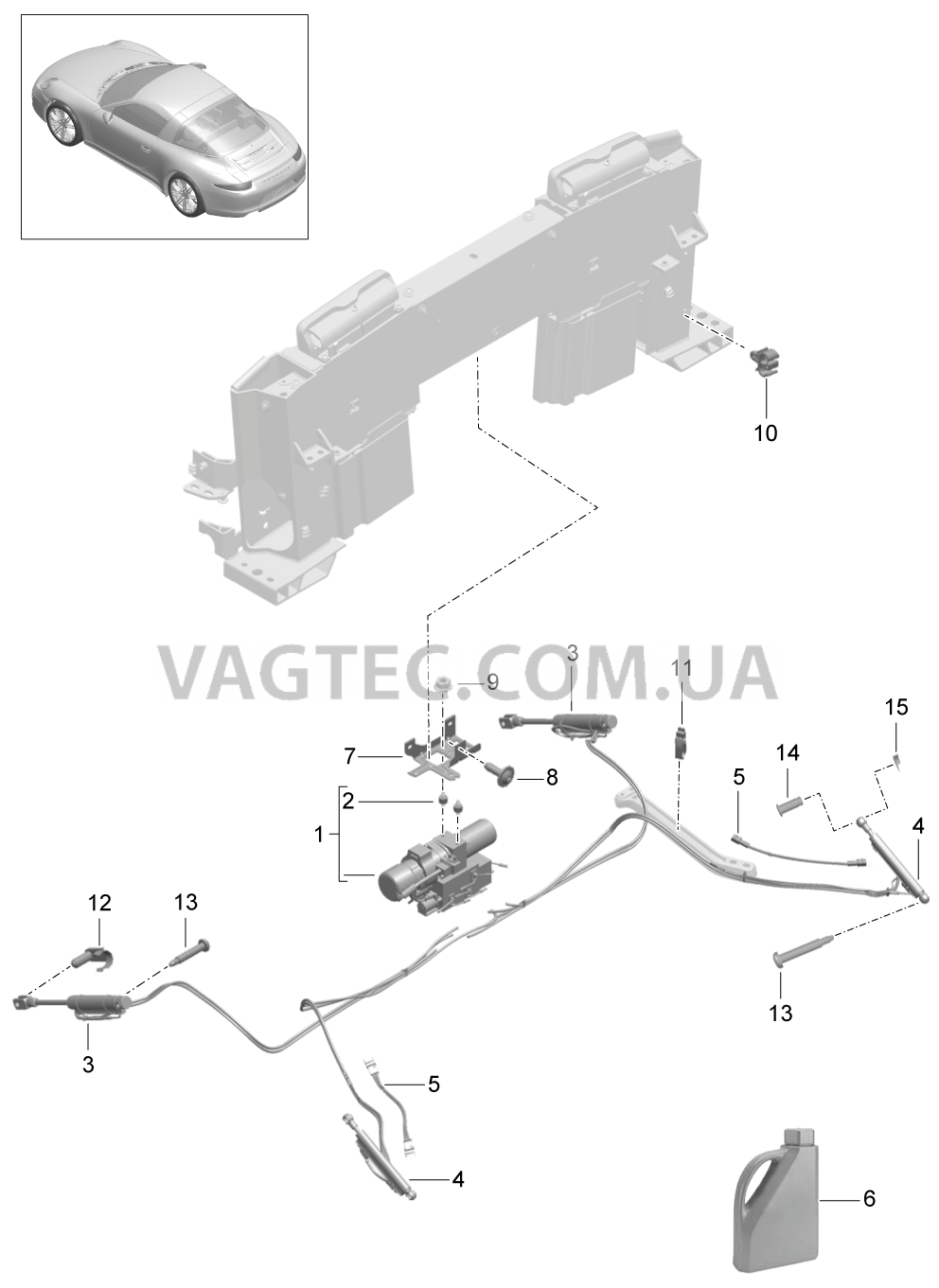 811-057 Складной верх, Привод
						
						TARGA для PORSCHE 911.Carrera 2012-2016USA