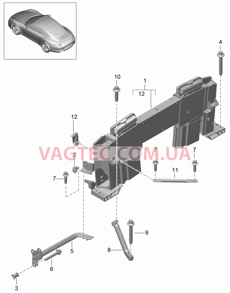 811-070 Дуга защиты от опрокидыв.
						
						CABRIO для PORSCHE 911.Carrera 2012-2016USA