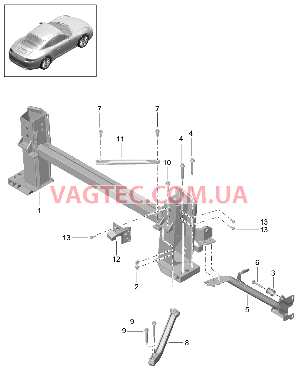 811-072 Несущий элемент, и, Детали
						
						TARGA для PORSCHE 911.Carrera 2012-2016