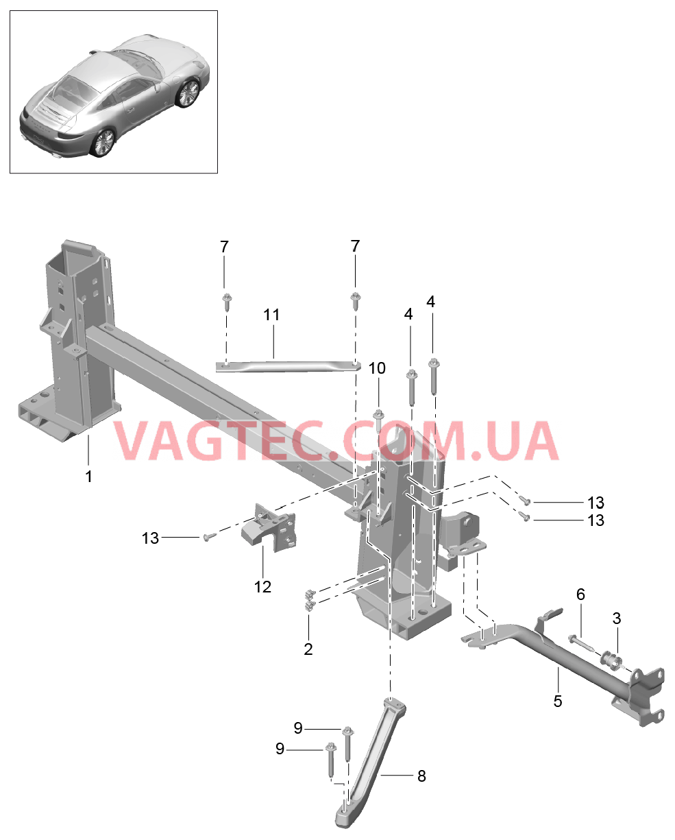 811-072 Несущий элемент, и, Детали
						
						TARGA для PORSCHE 911.Carrera 2012-2016USA