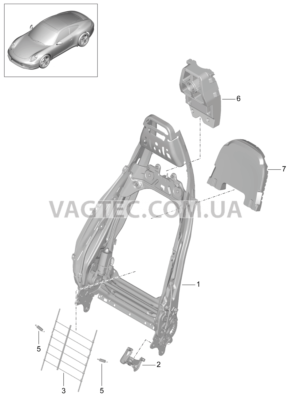 817-006 Каркас спинки, Спортивное сиденье, Детали
						
						I315/316/321, I322 для PORSCHE 911.Carrera 2012-2016