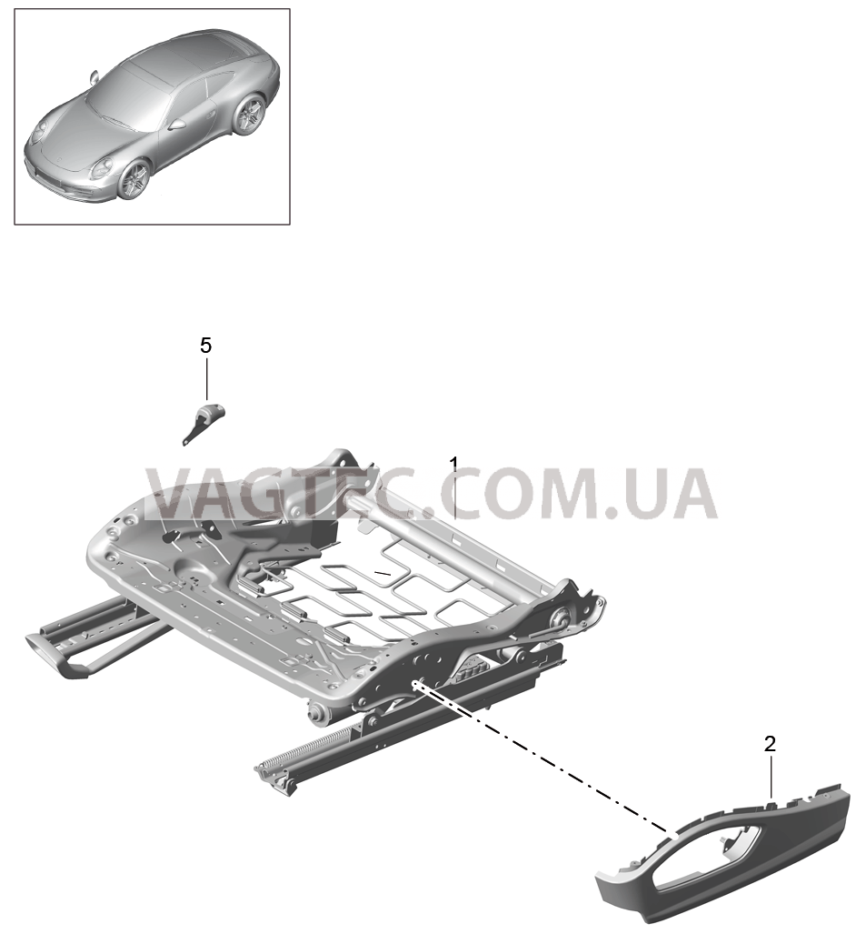 817-008 Регулятор сиденья, Спортивное сиденье, Детали для PORSCHE 911.Carrera 2012-2016