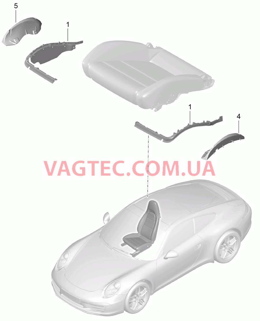 817-009 Держатель обивки, Рама, Опорная поверхность, Спортивное сиденье для PORSCHE 911.Carrera 2012-2016