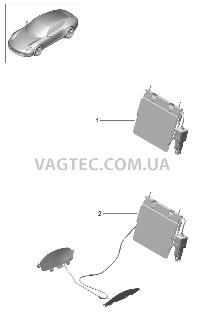 817-022 Поясничный подпор, Детали для PORSCHE 911.Carrera 2012-2016USA