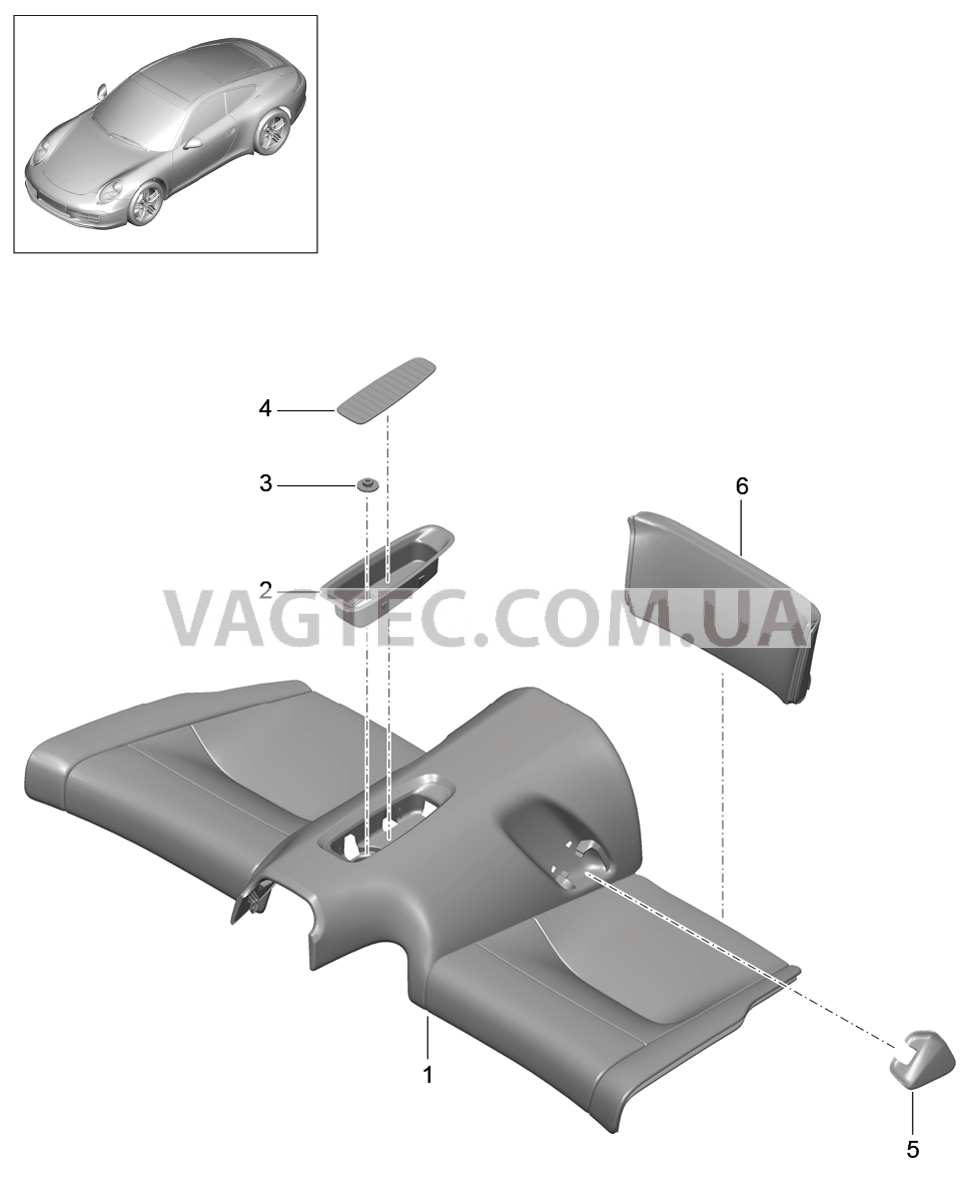 817-050 Подушка заднего сиденья, Крепление
						
						COUPE, TARGA для PORSCHE 911.Carrera 2012-2016