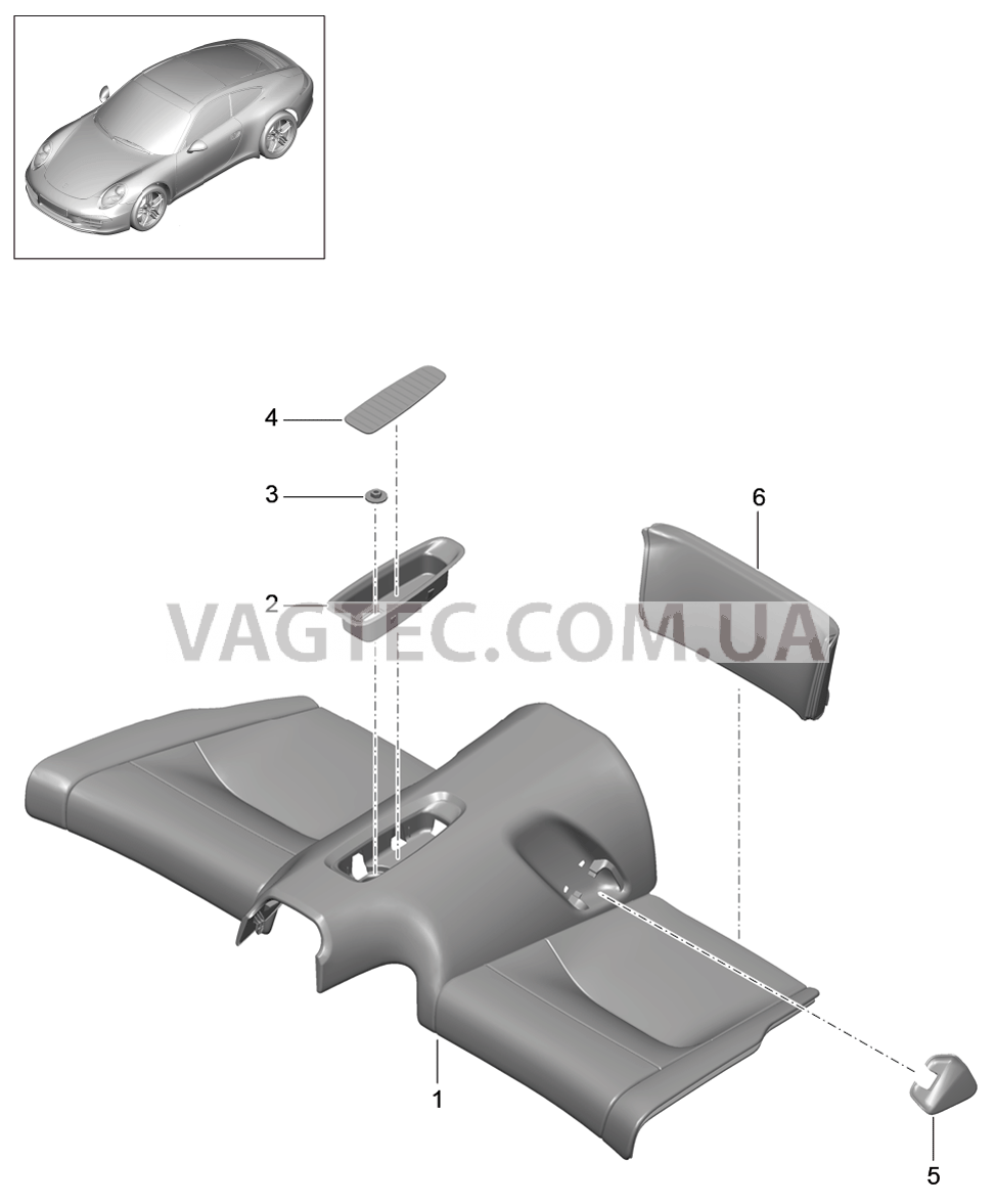 817-050 Подушка заднего сиденья, Крепление
						
						COUPE, TARGA для PORSCHE 911.Carrera 2012-2016USA