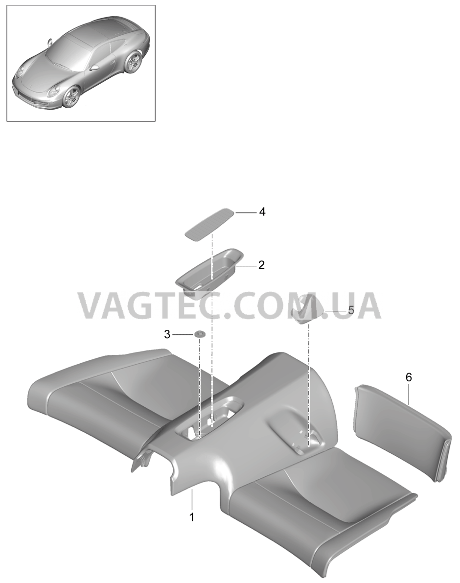 817-054 Подушка заднего сиденья, Крепление
						
						CABRIO, TARGA для PORSCHE 911.Carrera 2012-2016