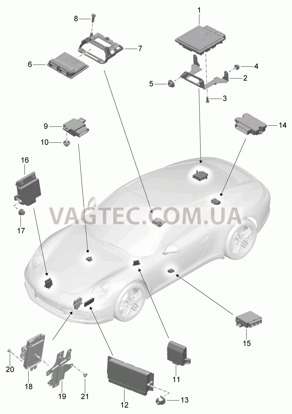 901-003 Блоки управления для PORSCHE 911.Carrera 2012-2016