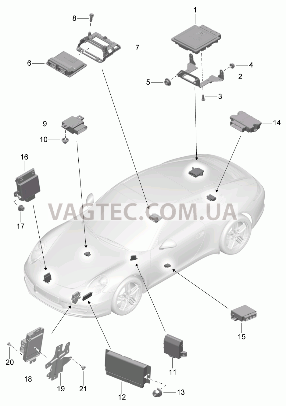 901-003 Блоки управления для PORSCHE 911.Carrera 2012-2016USA