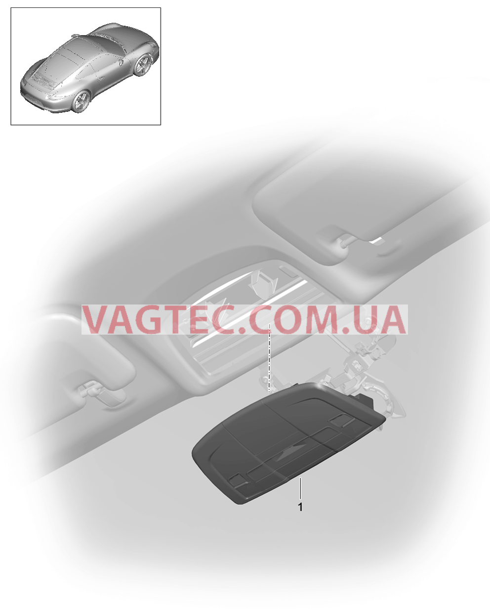 903-006 Консоль, Крыша для PORSCHE 911.Carrera 2012-2016USA