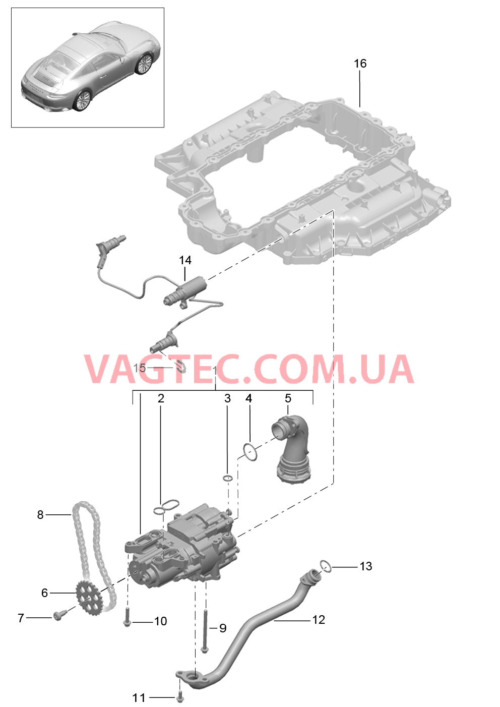 104-000 Масляный насос для PORSCHE 911.Carrera 2017-2018USA