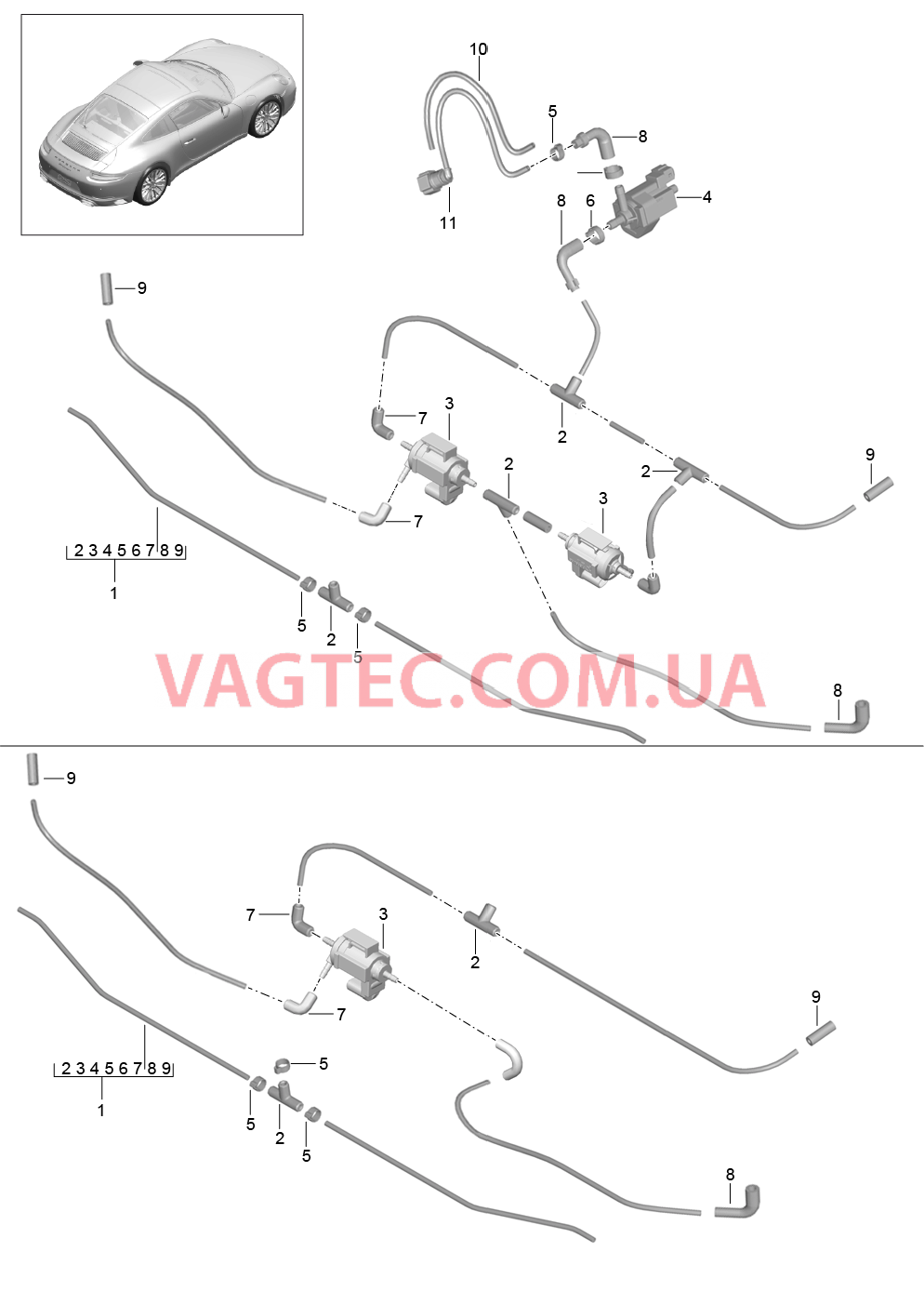 106-005 Воздушный фильтр, Вакуумное управление для PORSCHE 911.Carrera 2017-2018USA