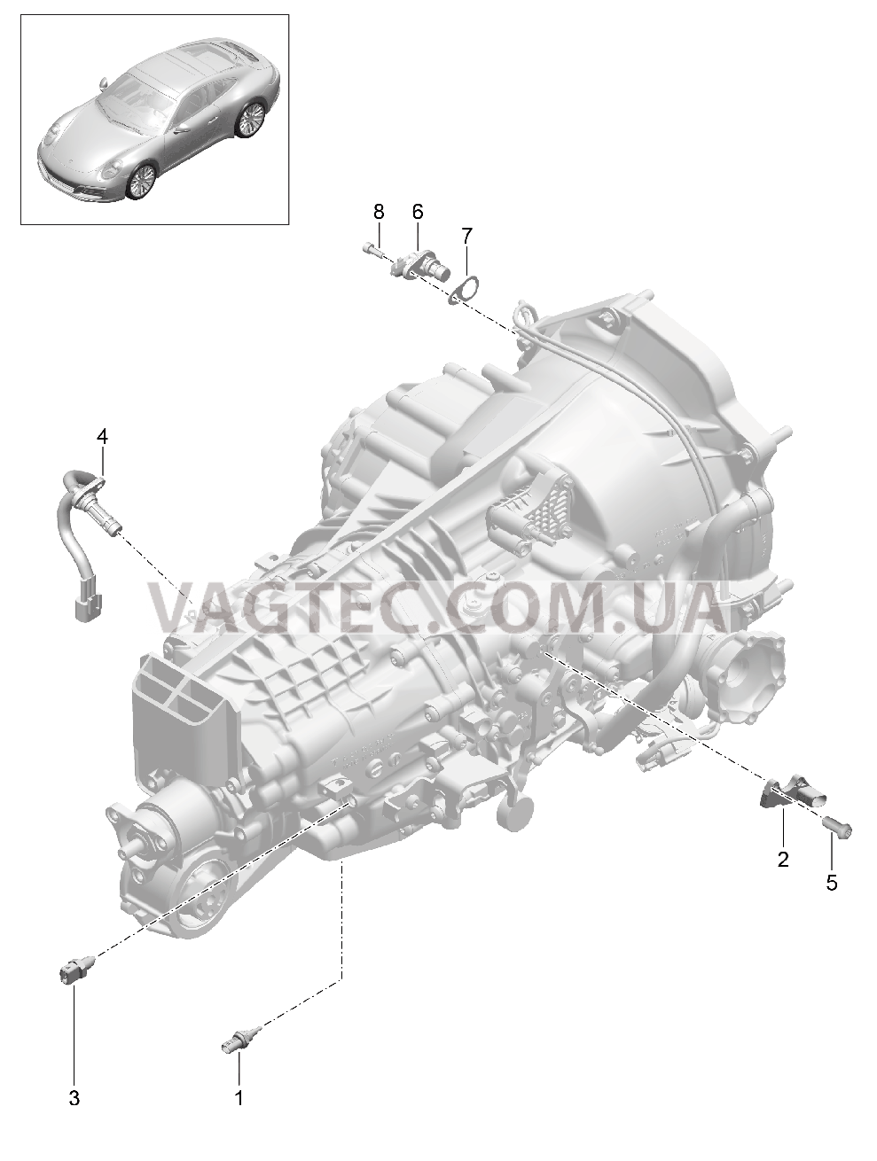 302-005 Мкпп, Отдельные детали
						
						G91.05, G91.06, G91.35 для PORSCHE 911.Carrera 2017-2018