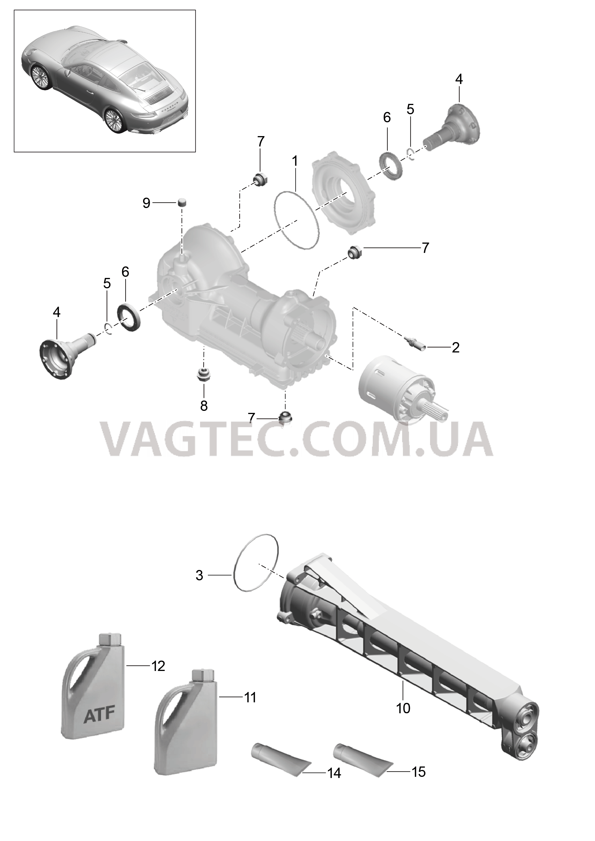 305-005 ГП передней оси, Отдельные детали для PORSCHE 911.Carrera 2017-2018