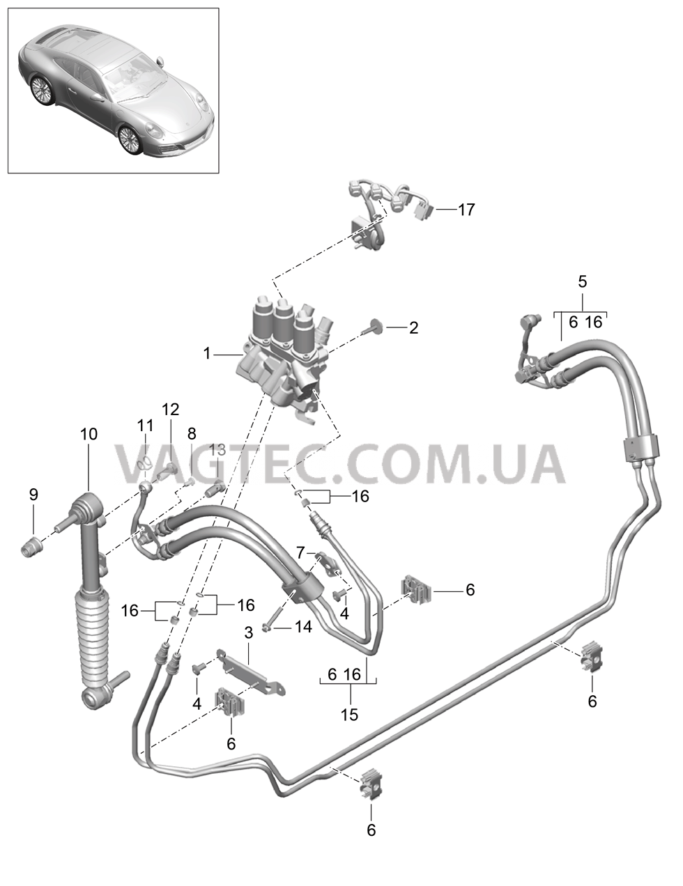 402-030 Линии, Передняя часть кузова, Амортизатор, PDCC
						
						I031/352 для PORSCHE 911.Carrera 2017-2018USA