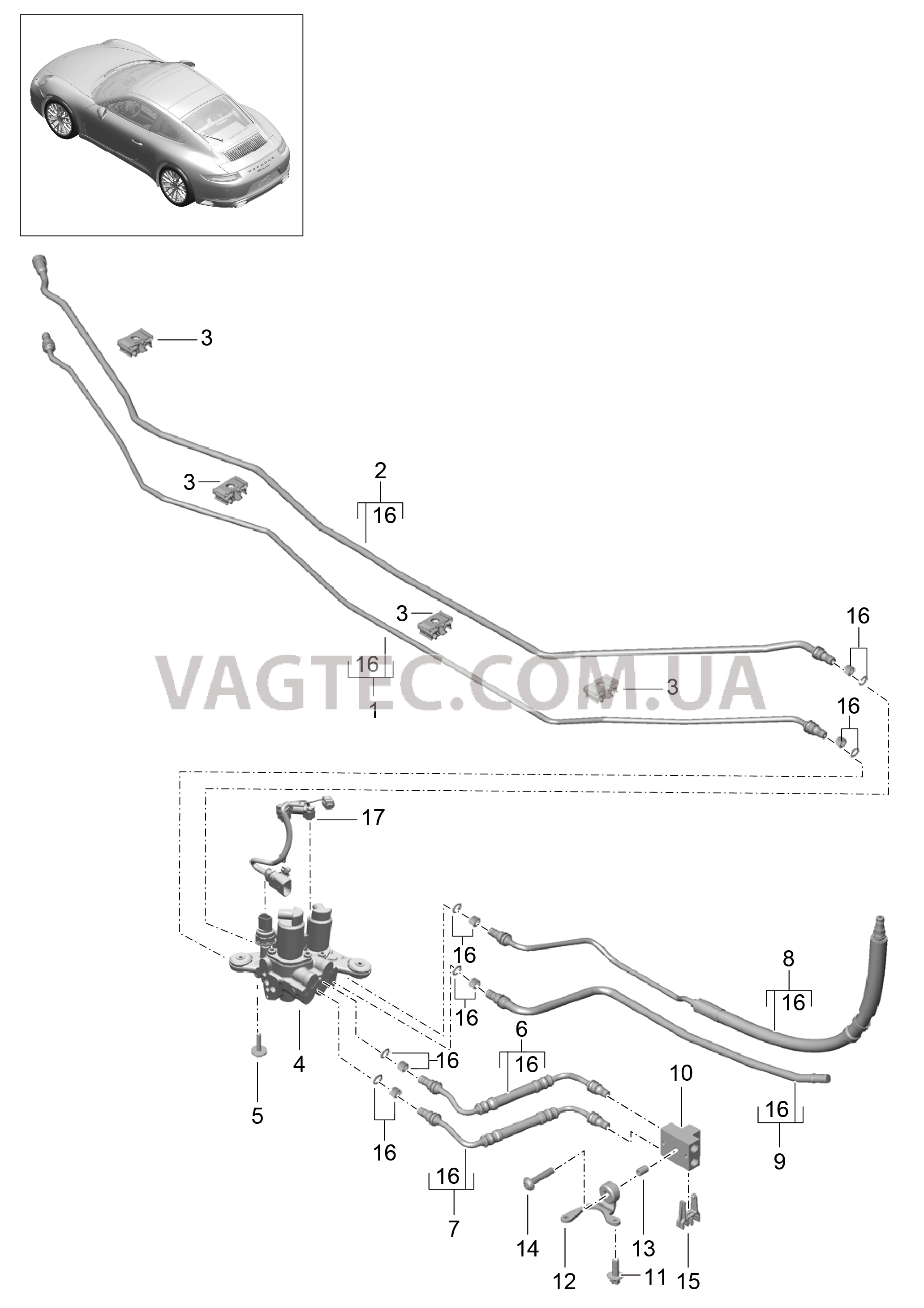 402-040 Линии, Днище кузова, средний, PDCC
						
						I031/352 для PORSCHE 911.Carrera 2017-2018