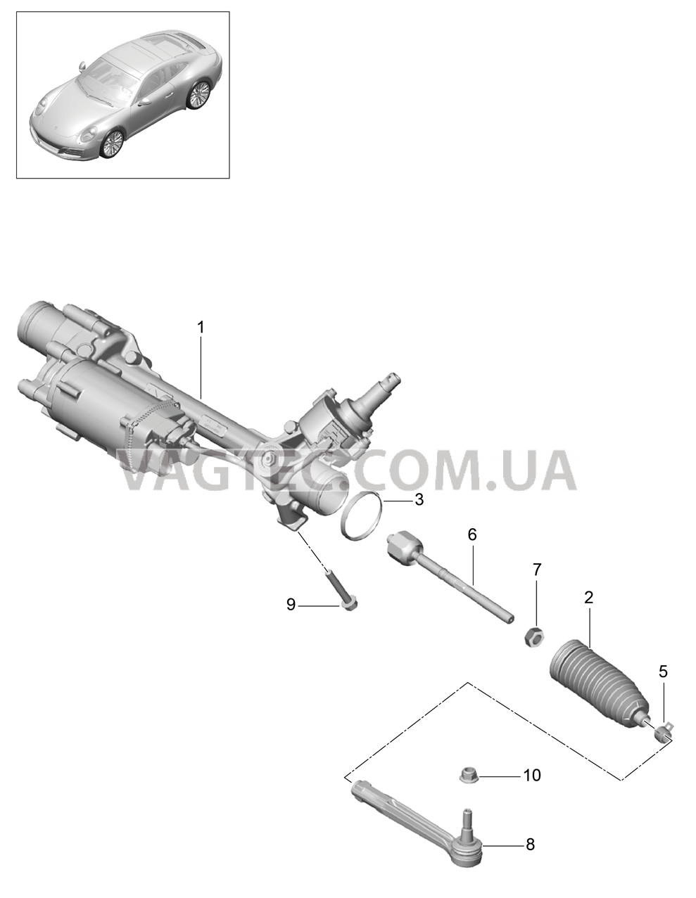 403-000 Рулевой механизм, Элементы управления для PORSCHE 911.Carrera 2017-2018USA