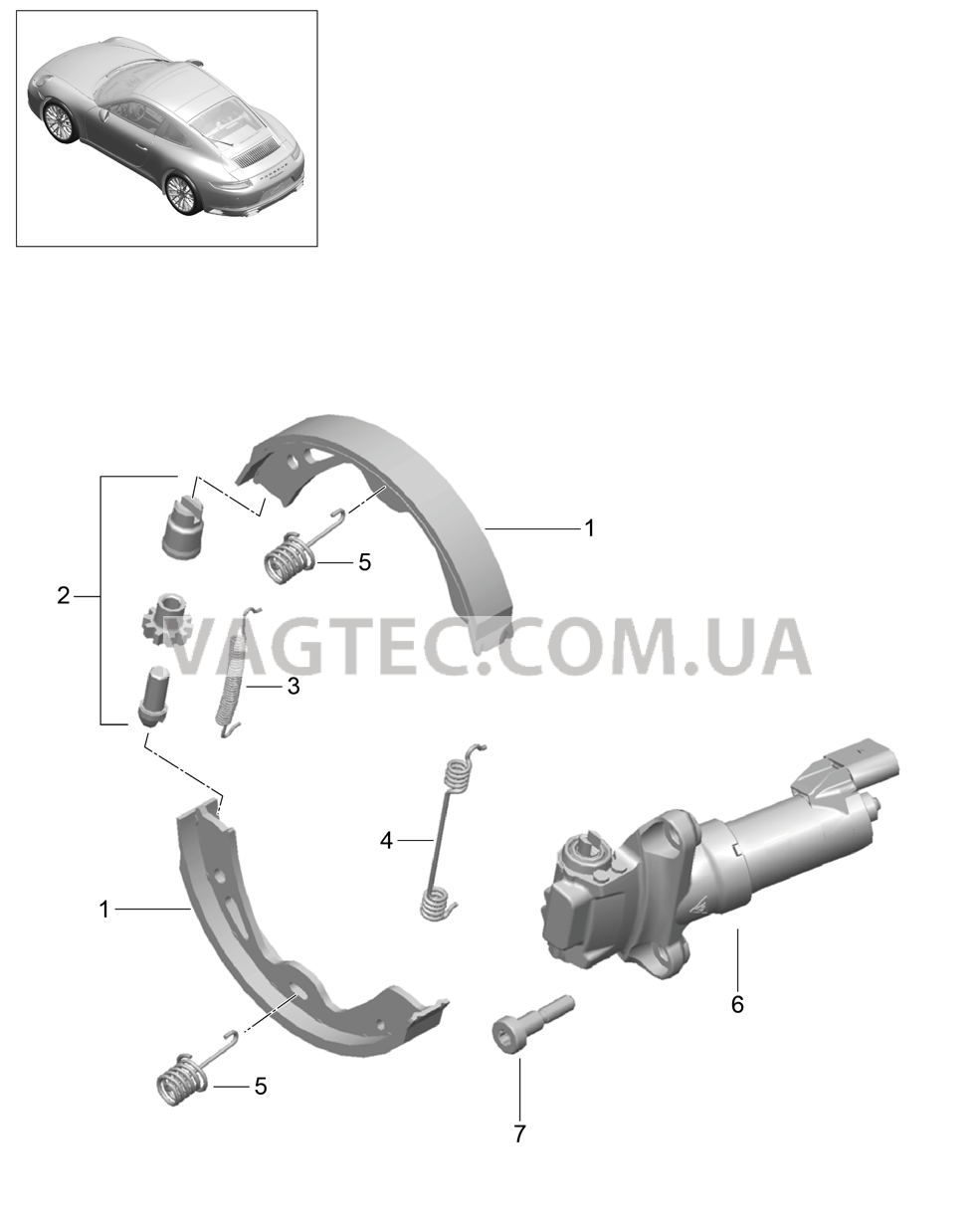 603-005 Стояночный тормоз для PORSCHE 911.Carrera 2017-2018