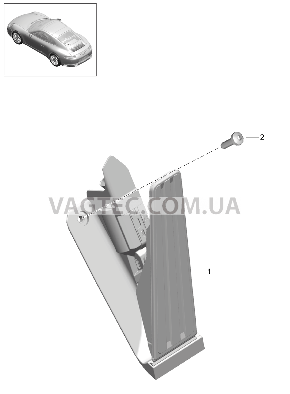 702-010 Педальный механизм, Привод акселератора для PORSCHE 911.Carrera 2017-2018USA