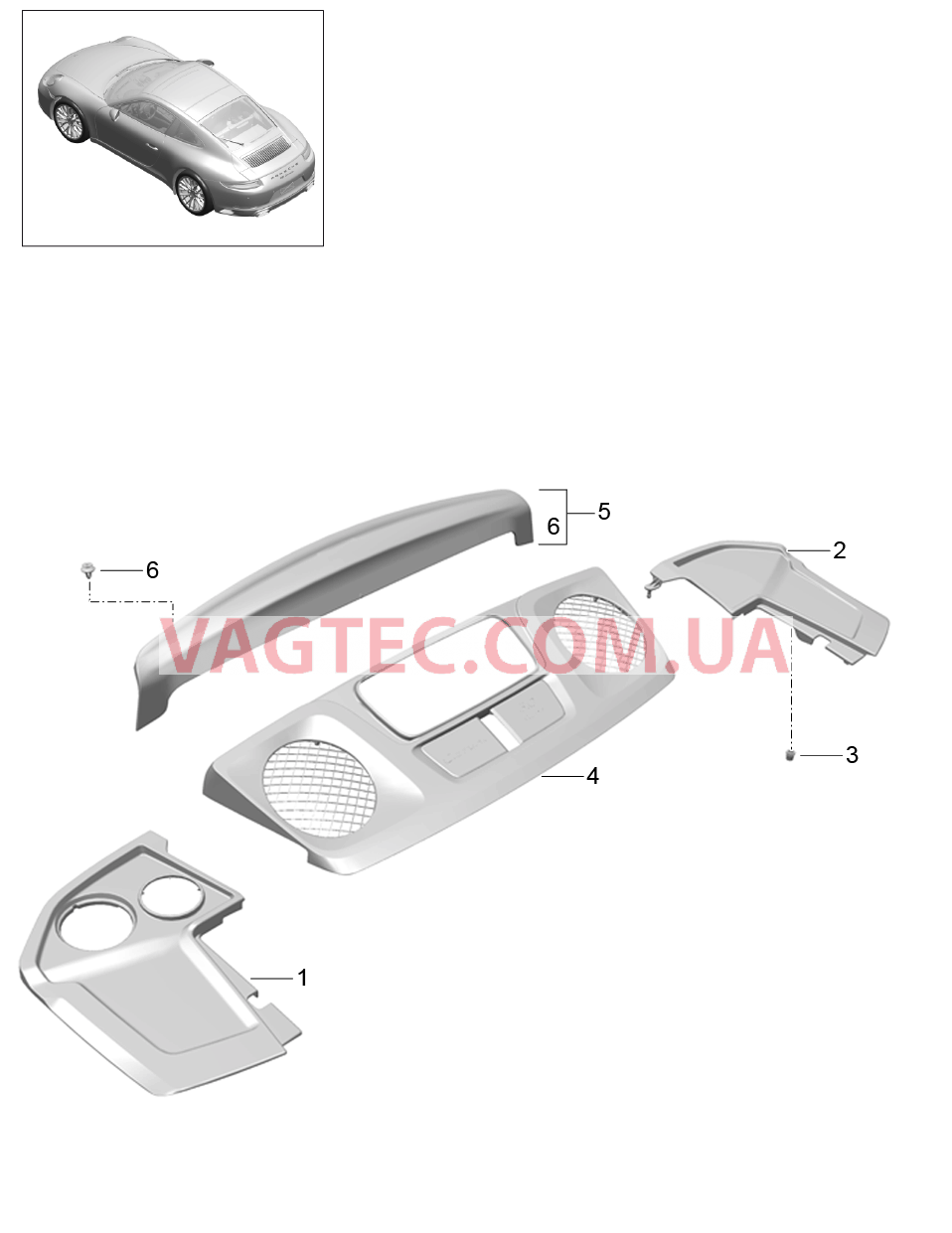 801-080 Обшивка, Моторный отсек для PORSCHE 911.Carrera 2017-2018