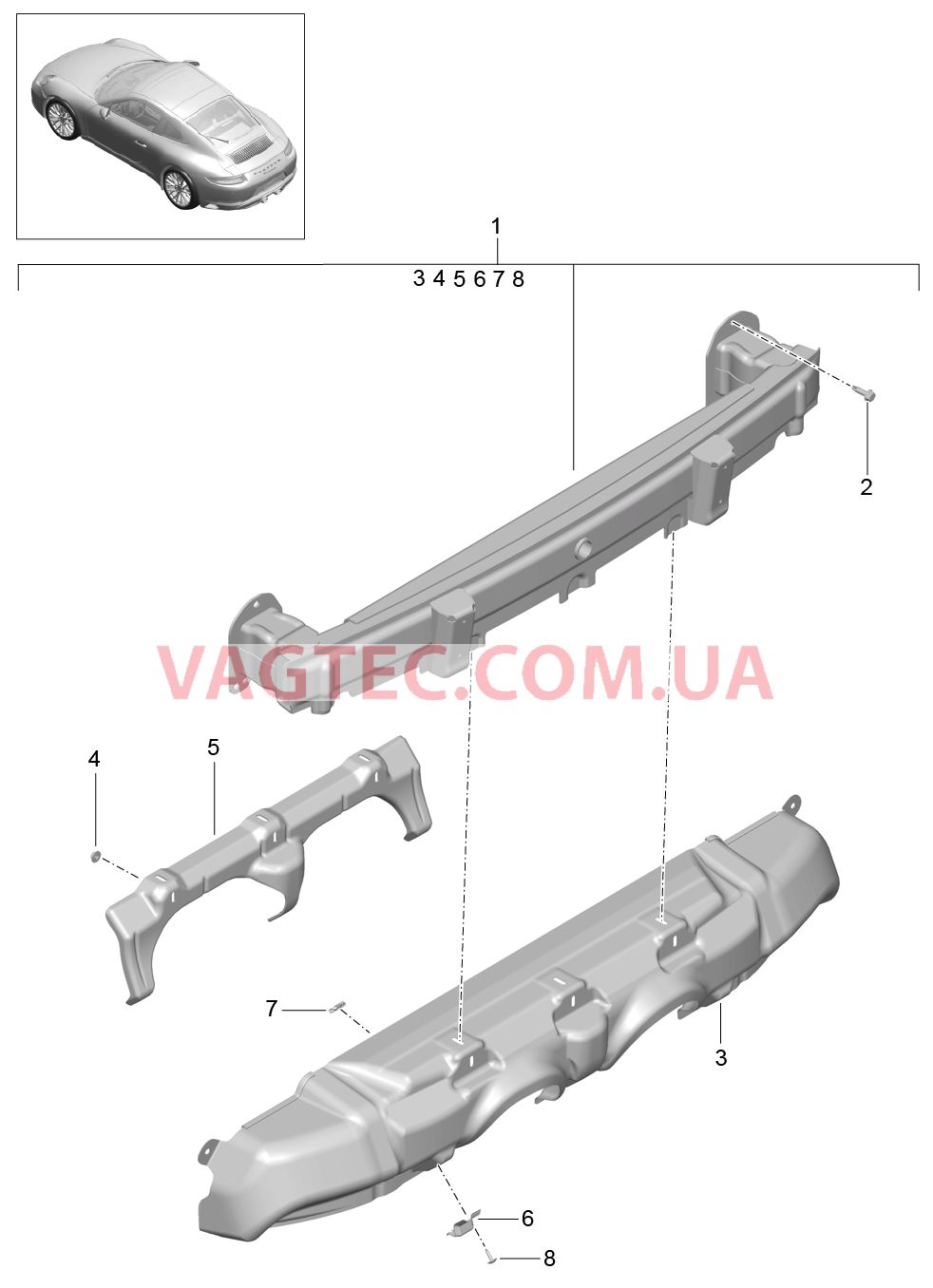 802-035 Кронштейн бампера, задний, Спорт.выхлопная труба
						
						I176 для PORSCHE 911.Carrera 2017-2018