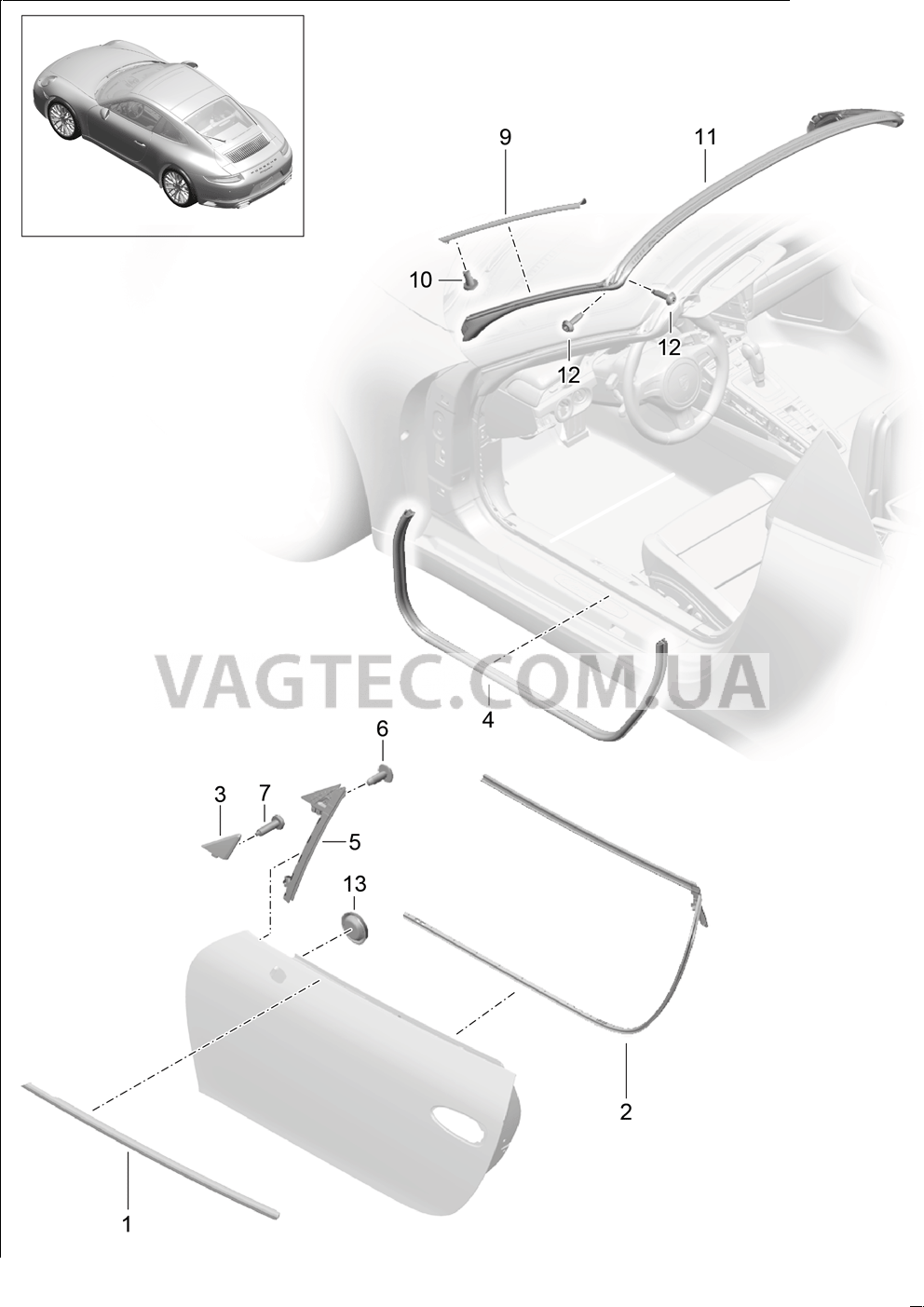 804-015 Дверн.уплотнитель, и, Декоративн.панель
						
						CABRIO/TARGA для PORSCHE 911.Carrera 2017-2018