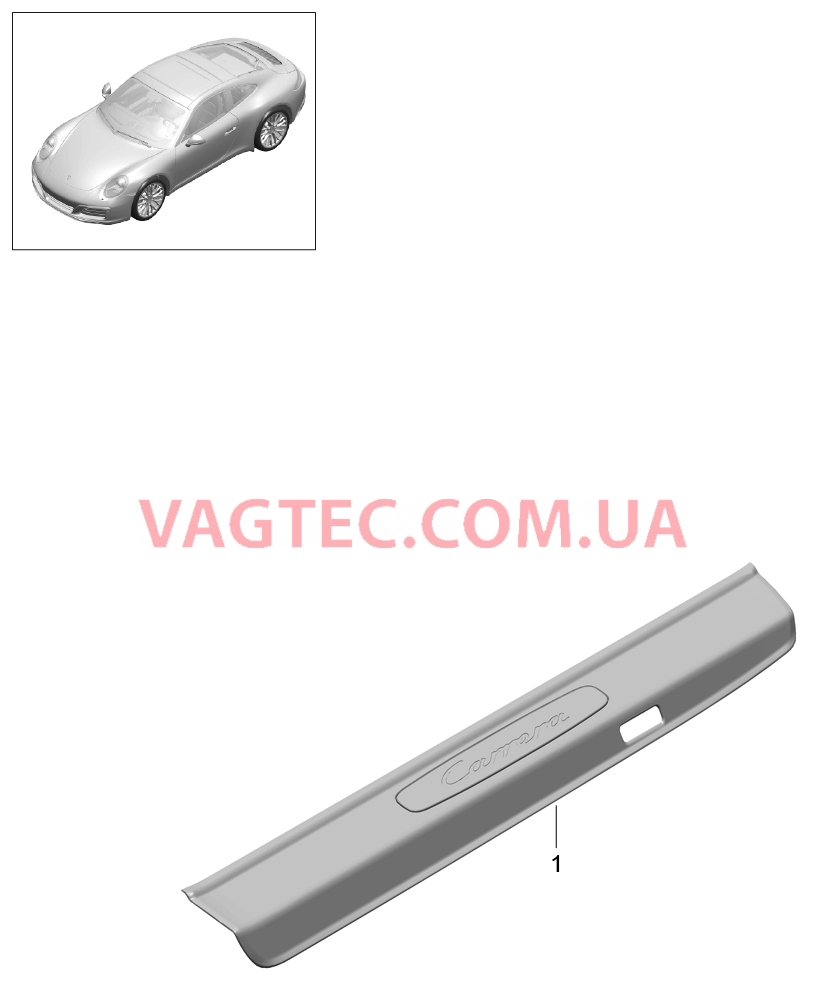 807-055 Накладка на порог, Порог для PORSCHE 911.Carrera 2017-2018