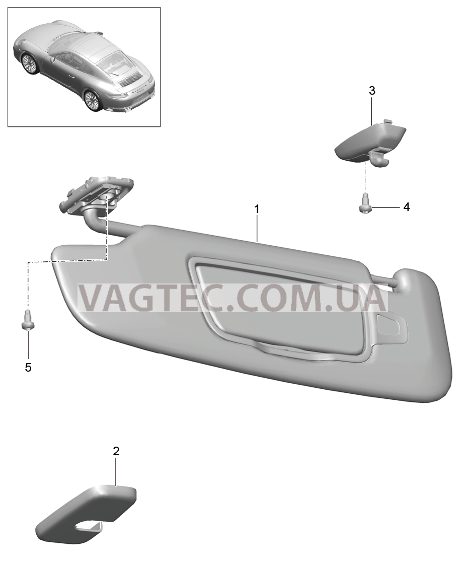 807-065 Солнцезащитные козырьки
						
						-IXLU/-IXMP для PORSCHE 911.Carrera 2017-2018USA