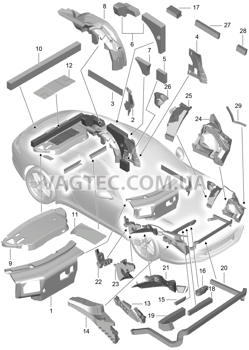 807-080 Кузов, Звукоизоляция 1
						
						COUPE для PORSCHE 911.Carrera 2017-2018USA