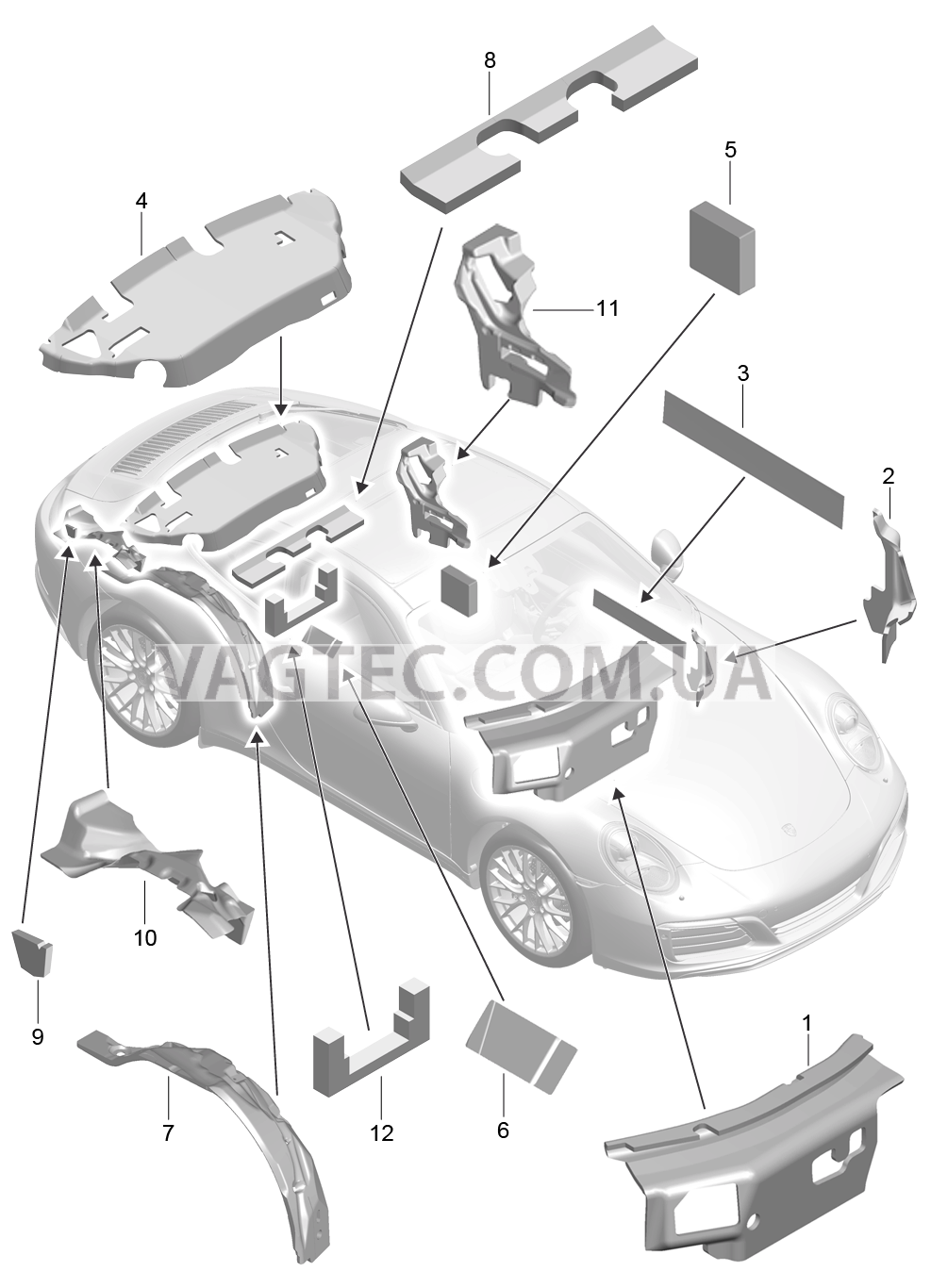 807-083 Кузов, Звукоизоляция 1
						
						TARGA для PORSCHE 911.Carrera 2017-2018USA