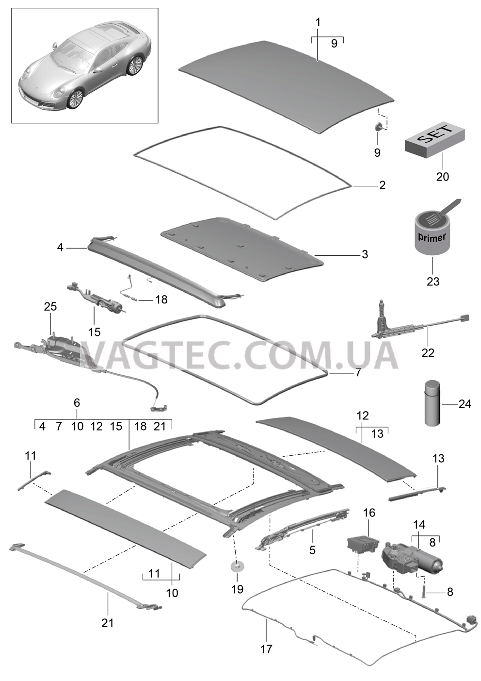 811-000 Сдвижн.крыша
						
						I651 для PORSCHE 911.Carrera 2017-2018USA