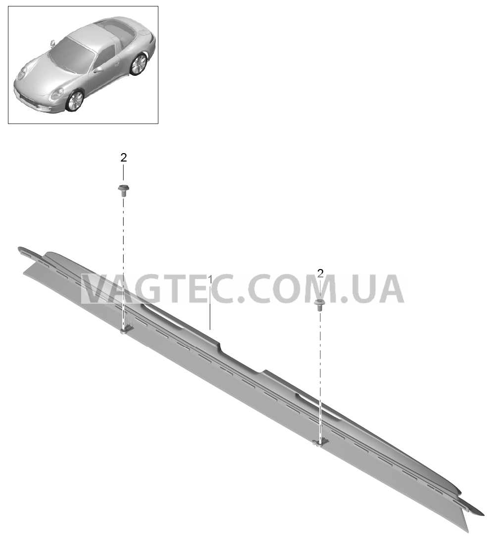 811-010 Воздушн.дефлектор
						
						TARGA для PORSCHE 911.Carrera 2017-2018USA