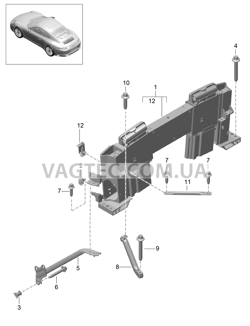 811-070 Дуга защиты от опрокидыв.
						
						CABRIO для PORSCHE 911.Carrera 2017-2018USA