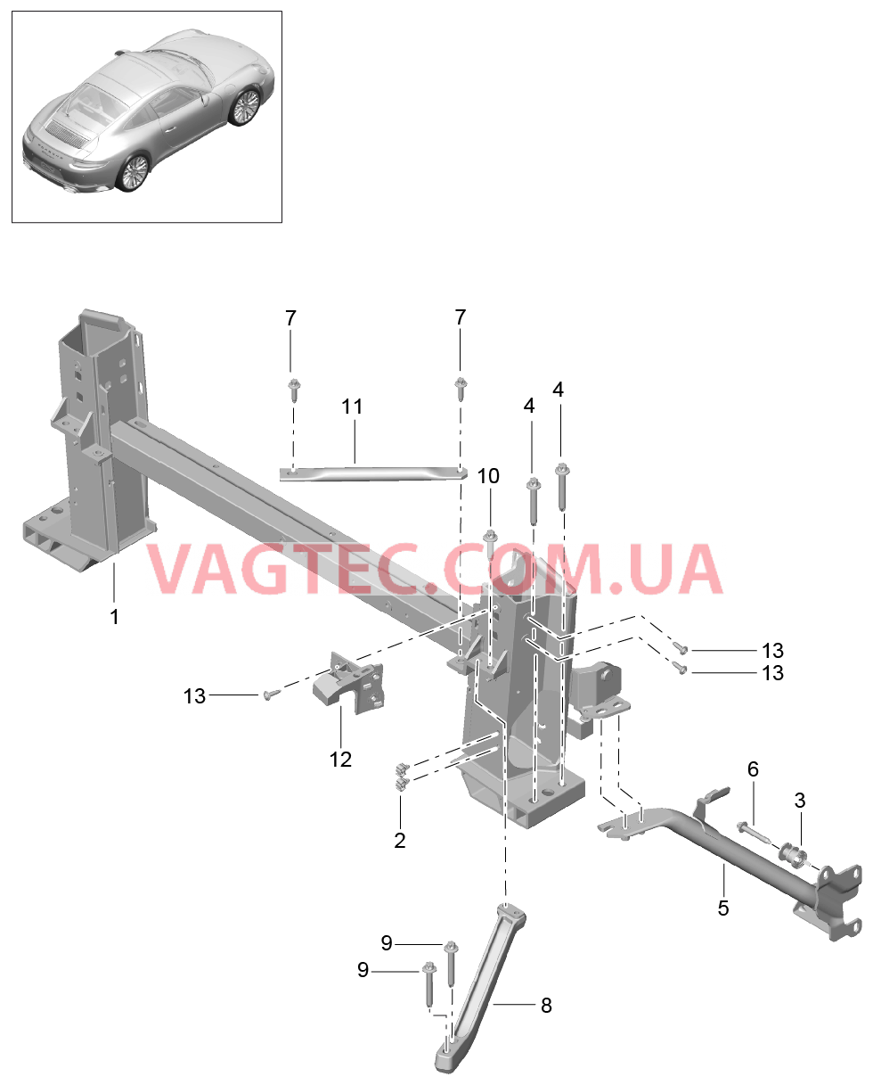 811-072 Несущий элемент, и, Детали
						
						TARGA для PORSCHE 911.Carrera 2017-2018