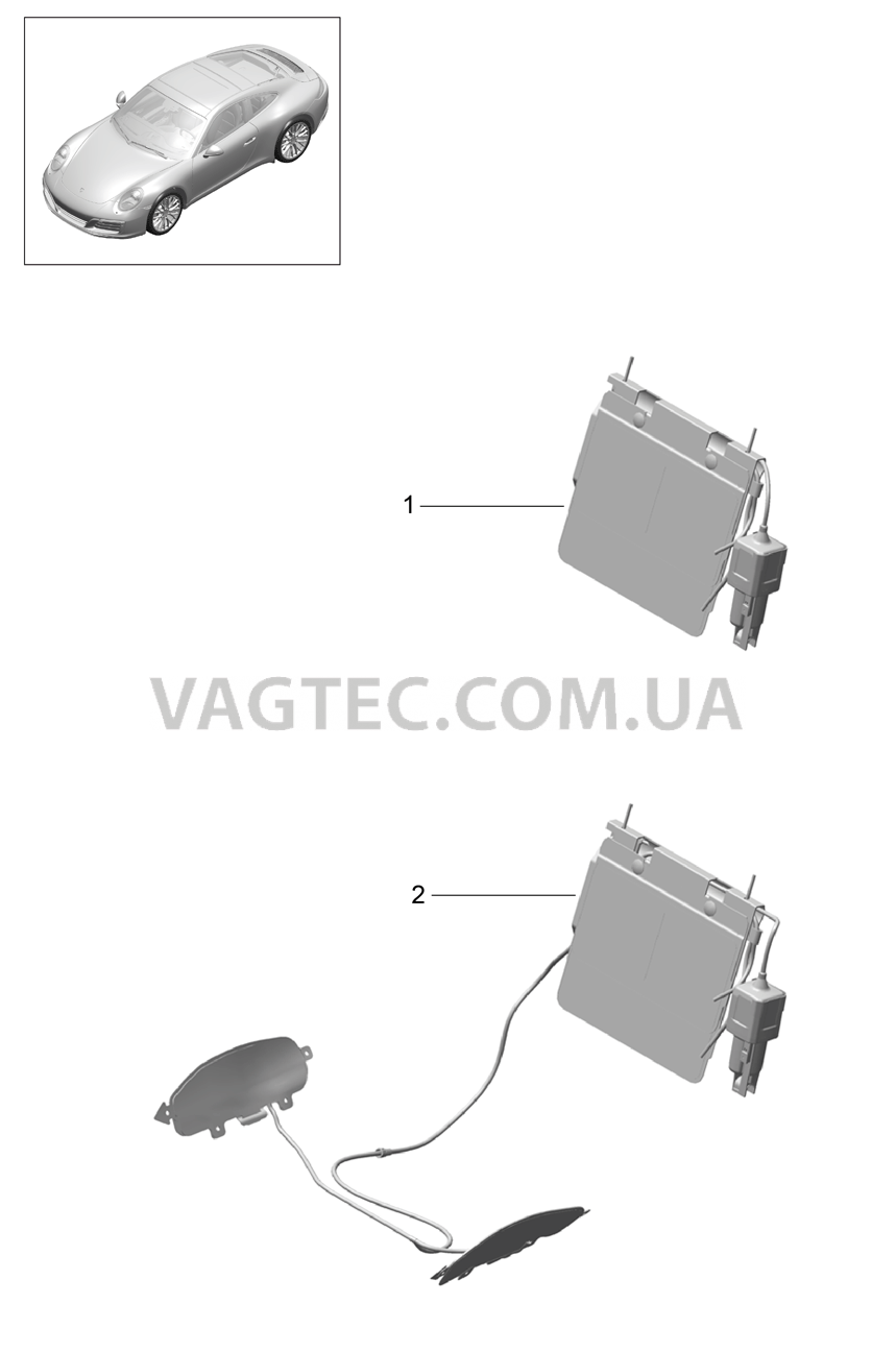 817-022 Поясничный подпор, Детали для PORSCHE 911.Carrera 2017-2018