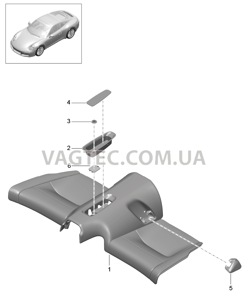 817-050 Подушка заднего сиденья, Крепление
						
						COUPE для PORSCHE 911.Carrera 2017-2018