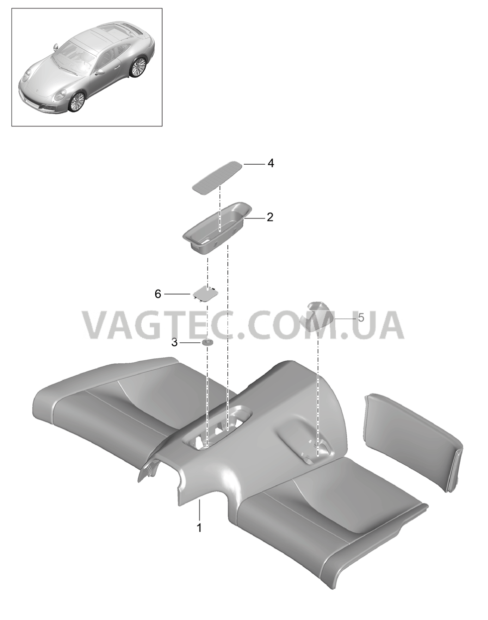 817-054 Подушка заднего сиденья, Крепление
						
						CABRIO для PORSCHE 911.Carrera 2017-2018