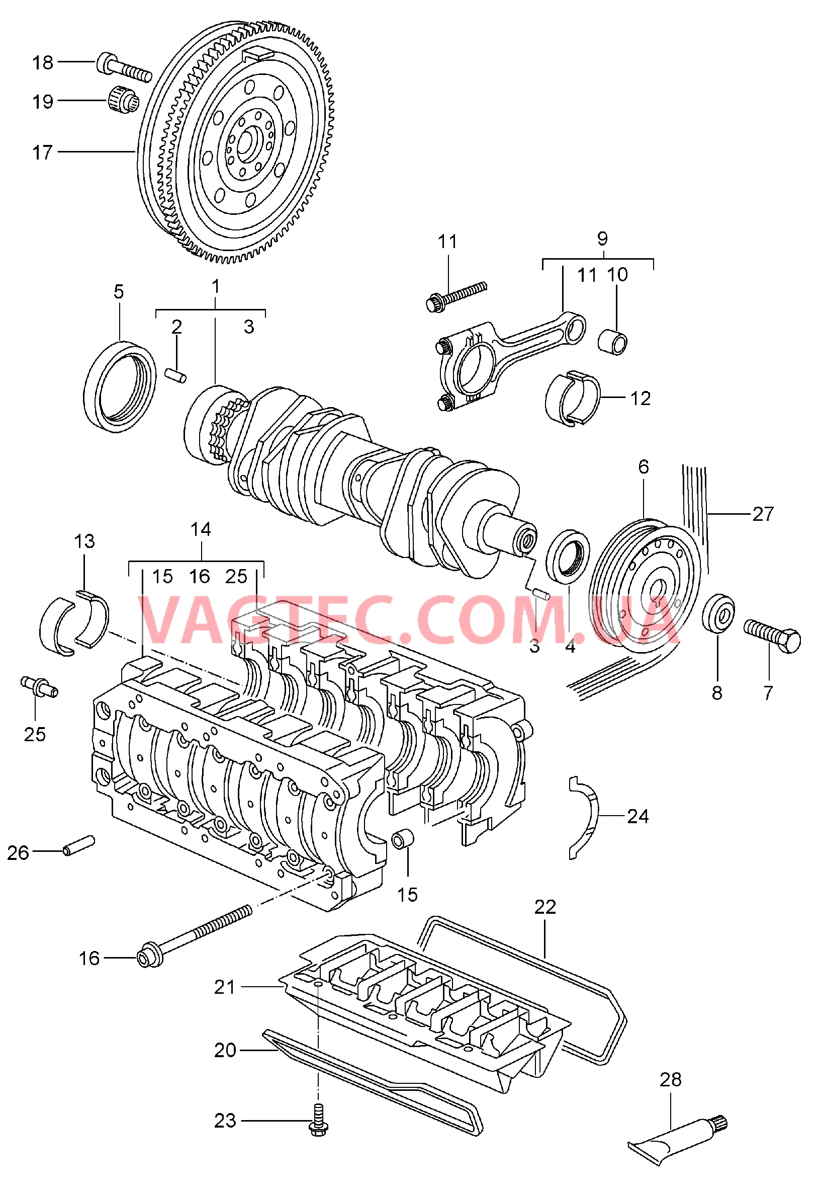 102-000 Коленвал
						
						M96.25/26, M97.20/21/22 для PORSCHE Boxster 2005-2008USA