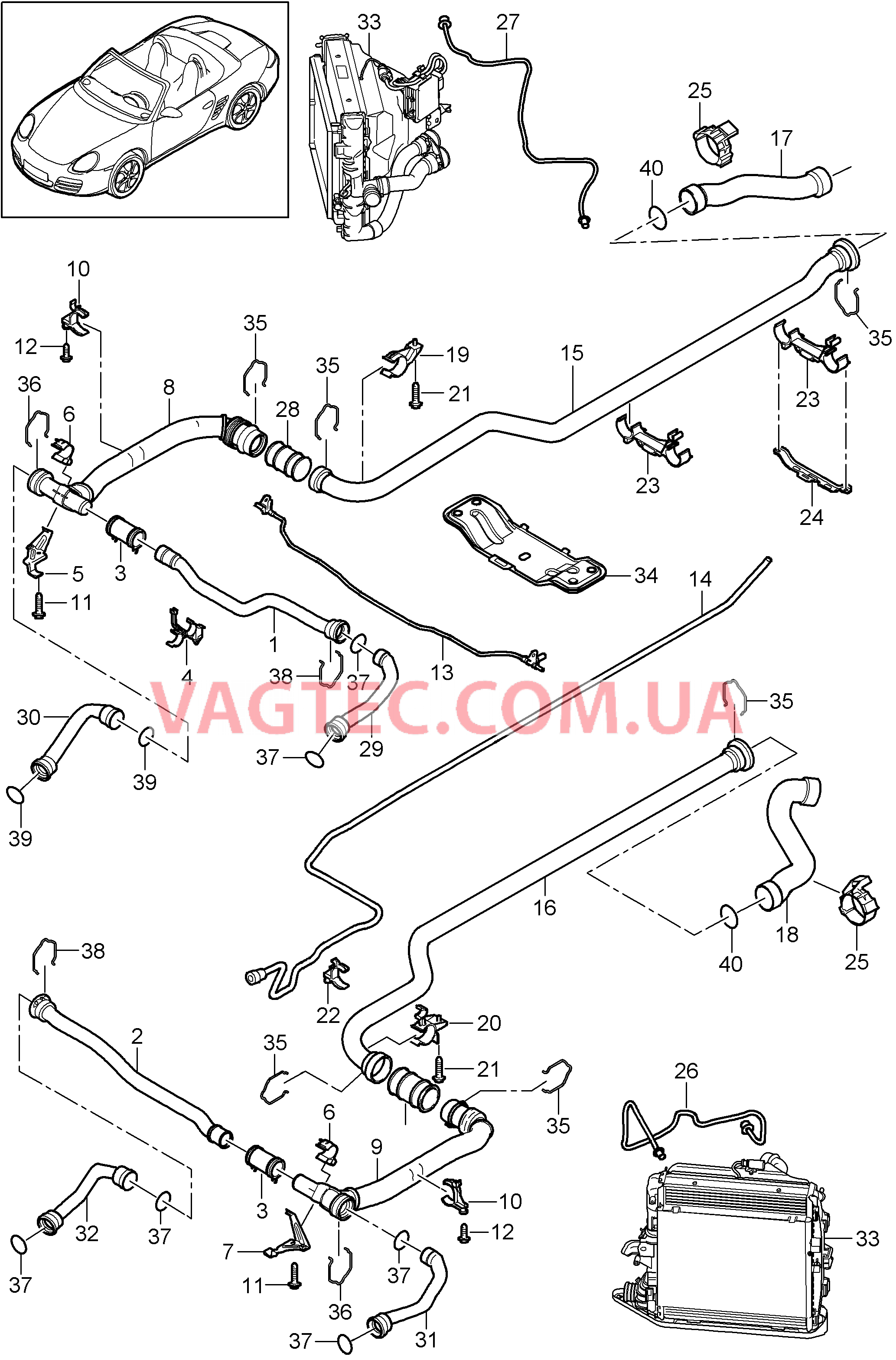 105-010 Водяное охлаждение 2
						
						M96.25/26, M97.20/21/22 для PORSCHE Boxster 2005-2008