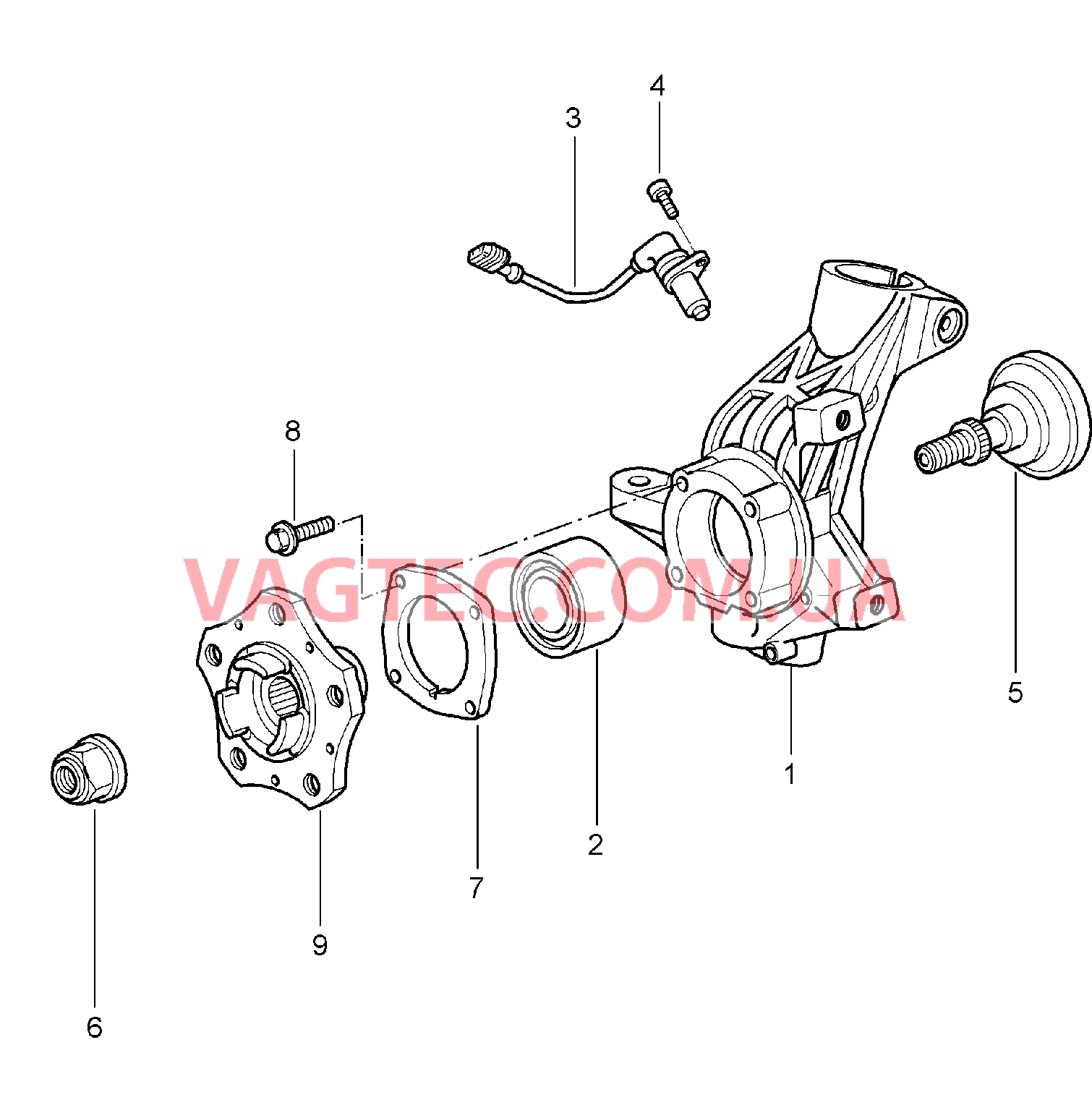 401-005 Корпус подшипника ступицы, Ступица для PORSCHE Boxster 2005-2008USA