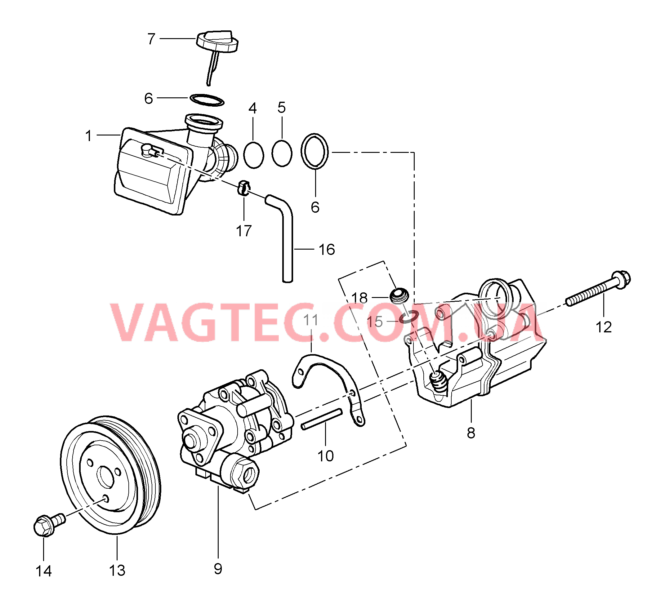 403-003 Рул.управ.с усилителем, Сервонасос, Резервуар для PORSCHE Boxster 2005-2008USA